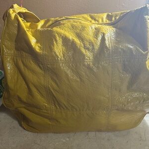 Yellow Leather Tote Bag - Unbranded